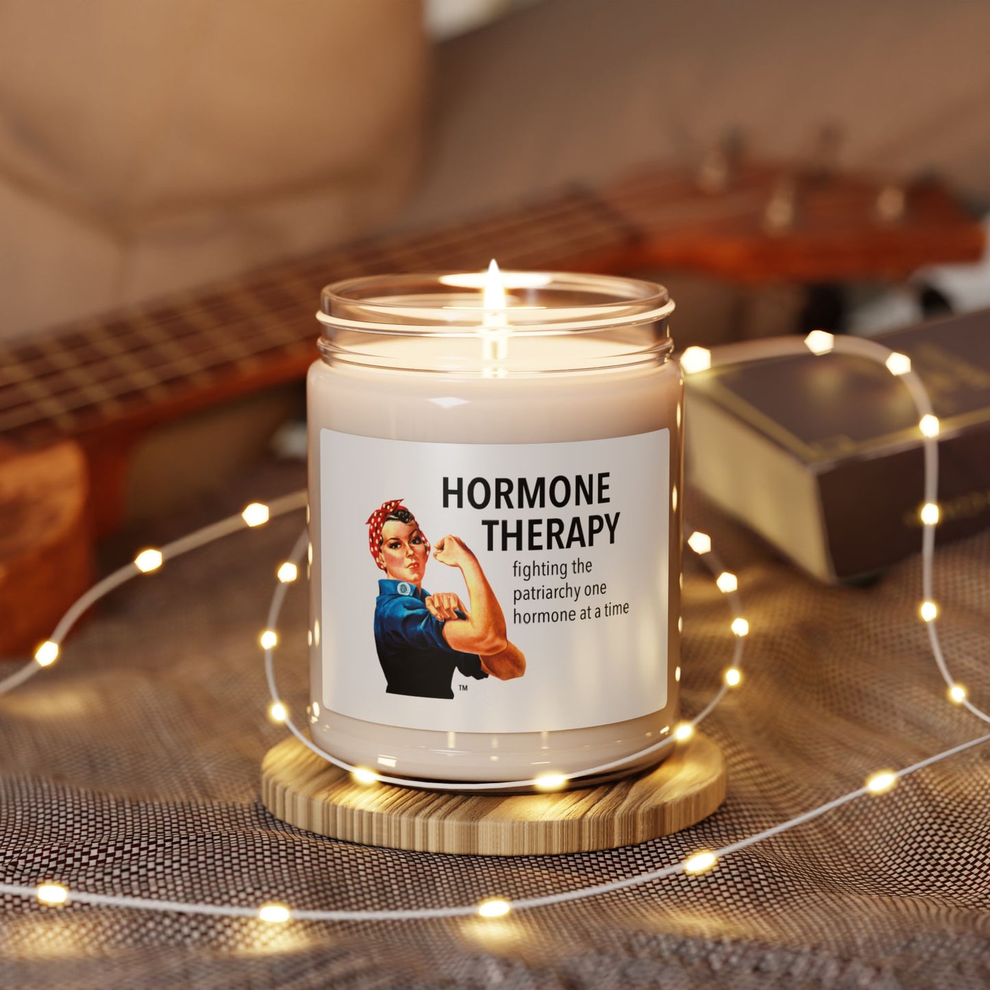 Hormone Therapy Rosie The Riveter Fighting the patriarchy one hormone at a time Candle,  Scented & unscented Soy, 9oz