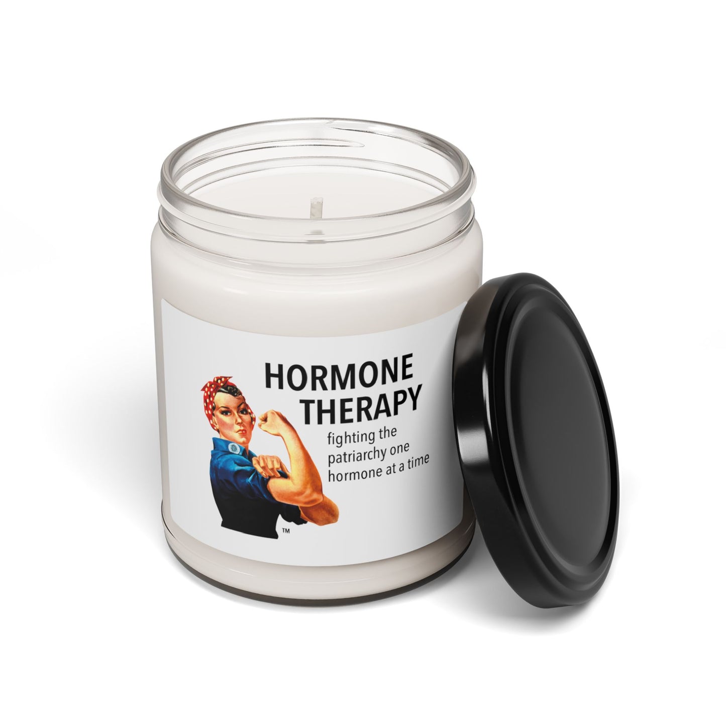 Hormone Therapy Rosie The Riveter Fighting the patriarchy one hormone at a time Candle,  Scented & unscented Soy, 9oz